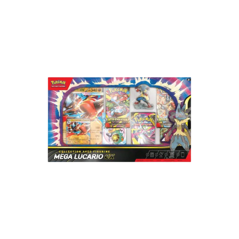 COFFRET COLLECTION FIGURINE MEGA LUCARIO EX - POKEMON (FR)